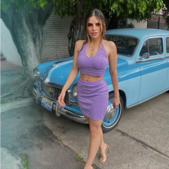 ⚡️2/$25⚡️ Purple Halter Top and Mini Skirt Matching Set | Vacation Resort Party - Picture 11 of 17